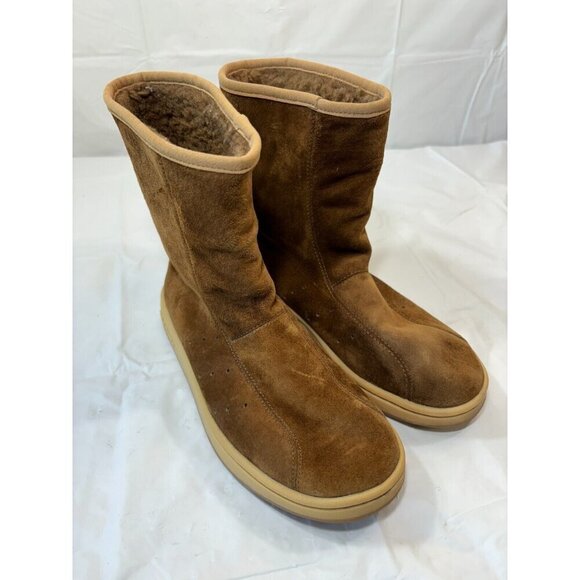 Adidas Brown Suede Pull On Boots Size 6.5 - Picture 1 of 13